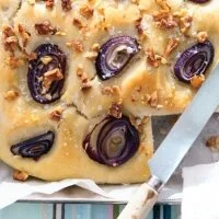 Focaccia with Caramelised Red Onion and Walnuts Recipe