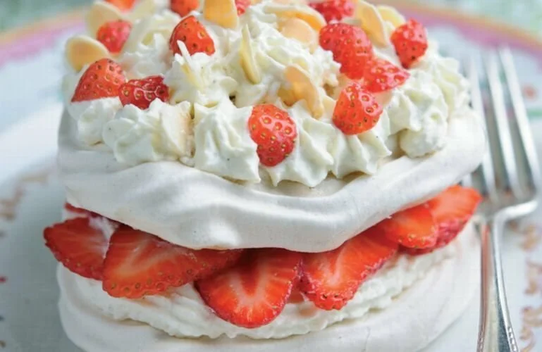 Strawberry Almond Pavlova Recipe: Cook Vegetarian Magazine
