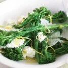 Tenderstem Broccoli with Ricotta, Lemon and Shaved Italian Hard Cheese Recipe: Cook Vegetarian Magazine