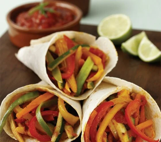 Stir-fried Veggie Fajitas Recipe: Cook Vegetarian Magazine