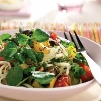 Roasted Vegetable and Watercress Linguine Recipe