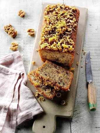 Lemon & Walnut Drizzle Cake