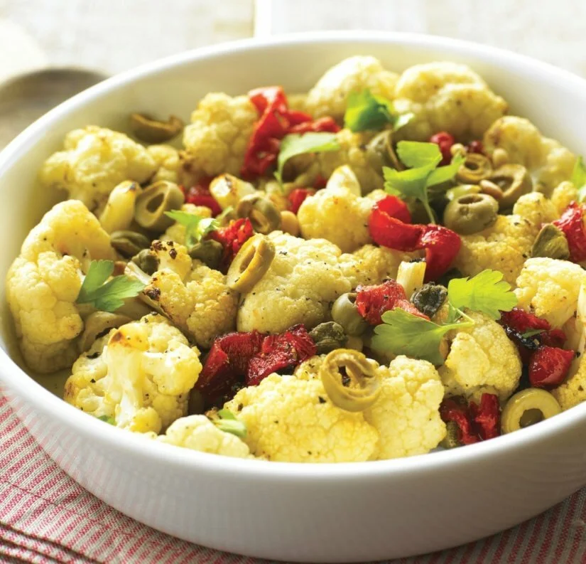 Roasted Cauliflower with Piquillo Peppers Recipe: Veggie Magazine