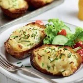 Twice-Baked Sour Cream and Chive Potatoes Recipe: Cook Vegetarian Magazine