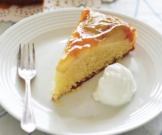 Spiced Pear and Apricot Jam Frangipane Cake Recipe