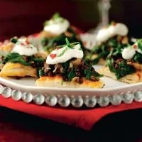 Wild Mushroon Spinach and Puy Lentil Gallates With Chilli and Garlic Yoghurt Recipe