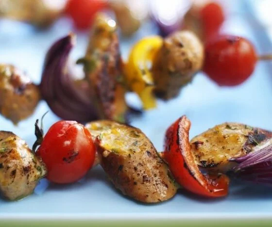 Sticky Quorn Sausage Skewers Recipe