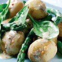 Warm Jersey Royals, Spinach and Asparagus Salad Recipe