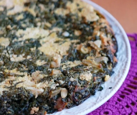 Tofu Frittata with Curly Kale Recipe