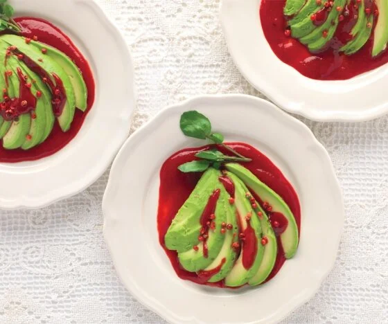 Avocado on a Raspberry Coulis Recipe