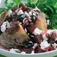 Baked Potato with Beetroot, Feta & Mint Salad Recipe