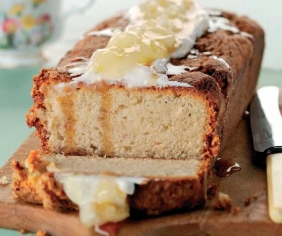 Banana Bread topped with Apple, Maple Syrup and Yoghurt Recipe