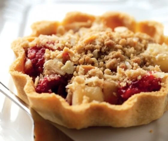 Bramley Apple, Raspberry and Almond Crumble Tarts Recipe