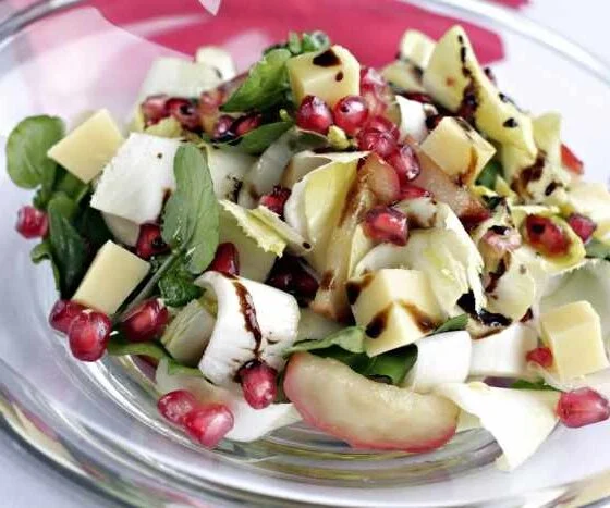 Chicory, Apple, Pomegranate and Cheddar Cheese Salad Recipe