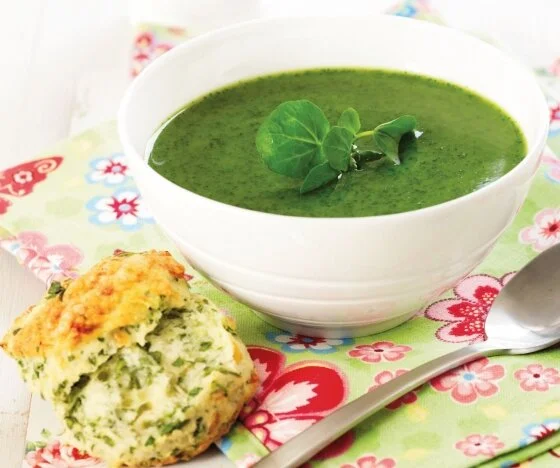 Classic Watercress Soup and Cheddar Scones Recipe