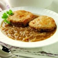 French Onion Soup with Wholemeal Cheese Cobblers Recipe
