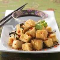 Fried Tofu in Chinese Sesame Soy Sauce Recipe