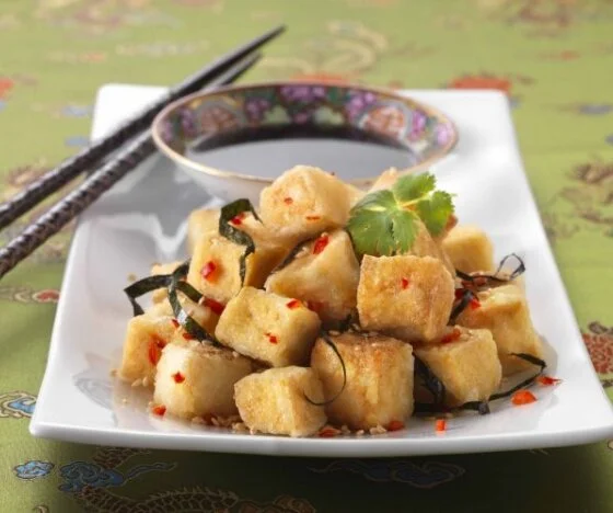 Fried Tofu in Chinese Sesame Soy Sauce Recipe