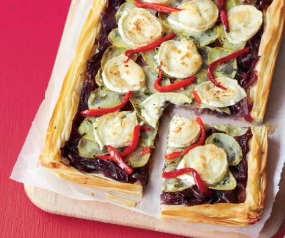 Goat’s Cheese, Red Onion and Potato Filo Tart Recipe