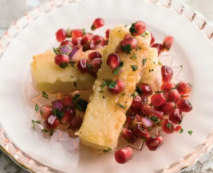Griddled Halloumi with Pomegranate Salsa Recipe: Veggie Magazine