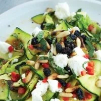 Grilled Courgette Salad with Chilli, Feta and Pine Nuts Recipe