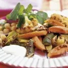 Moroccan-spiced Roasted Vegetables with Watercress Salad Recipe: Cook Vegetarian Magazine
