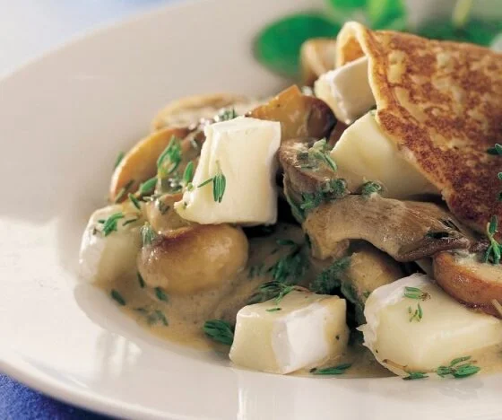 Mushroom and Brie Crêpes Recipe