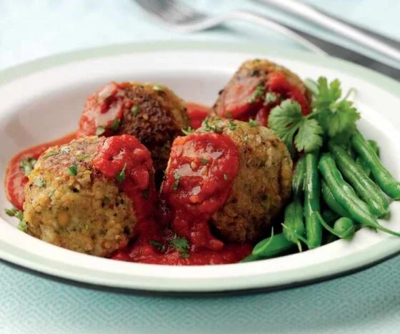 Oat and Chickpea Dumplings in Tomato Sauce Recipe