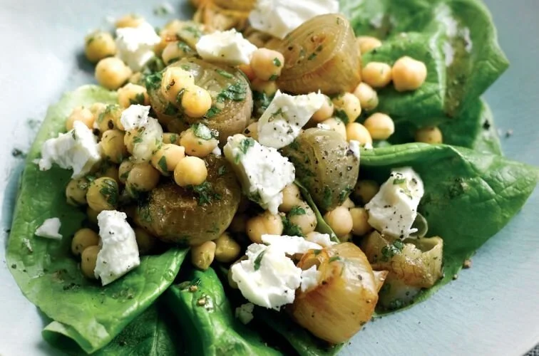 Chickpea, Feta and Roasted Shallot Salad