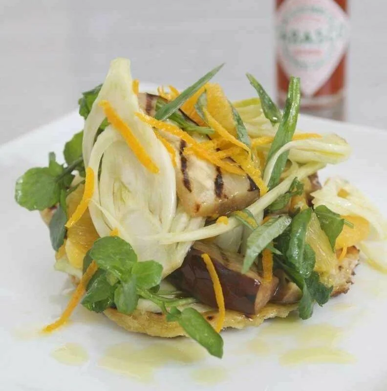 Aubergine Tabasco Salad with Fennel & Orange Recipe: Cook Vegetarian Magazine