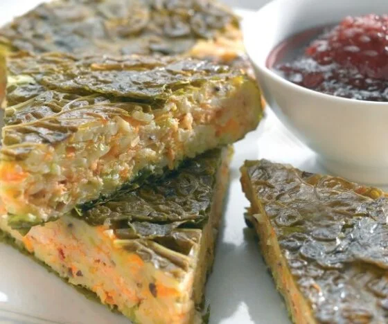 Savoury Christmas Gateau with Rose Harissa Halloumi Filling Recipe