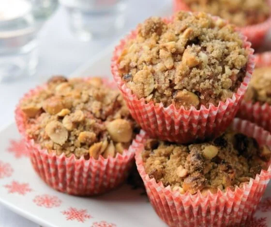 Spiced Beetroot and Apple Muffins with Crunchy Hazelnut Topping Recipe