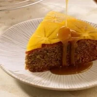 Spiced Persimmon Cake with Caramel Sauce Recipe