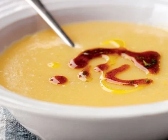 Split Pea Soup with Spicy Moroccan Drizzle Recipe