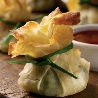 Stilton, Spinach and Walnut Parcels with Blackberry and Russet Apple Sauce Recipe