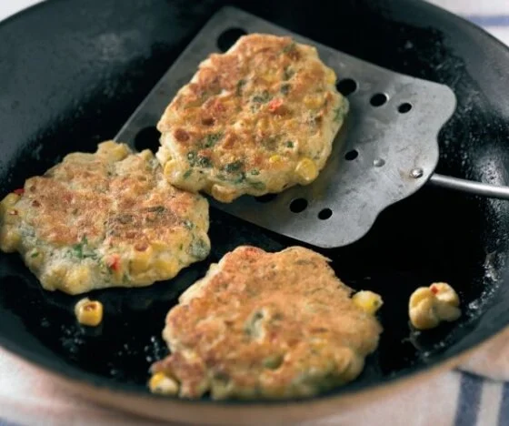 Sweetcorn, Chilli and Coriander Griddle Cakes Recipe