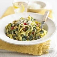 Tagliatelle with Lemon Spinach Sauce Recipe