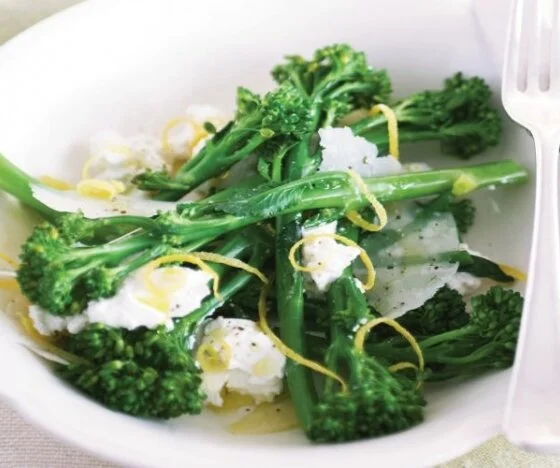Tenderstem Broccoli with Ricotta, Lemon and Shaved Italian Hard Cheese Recipe
