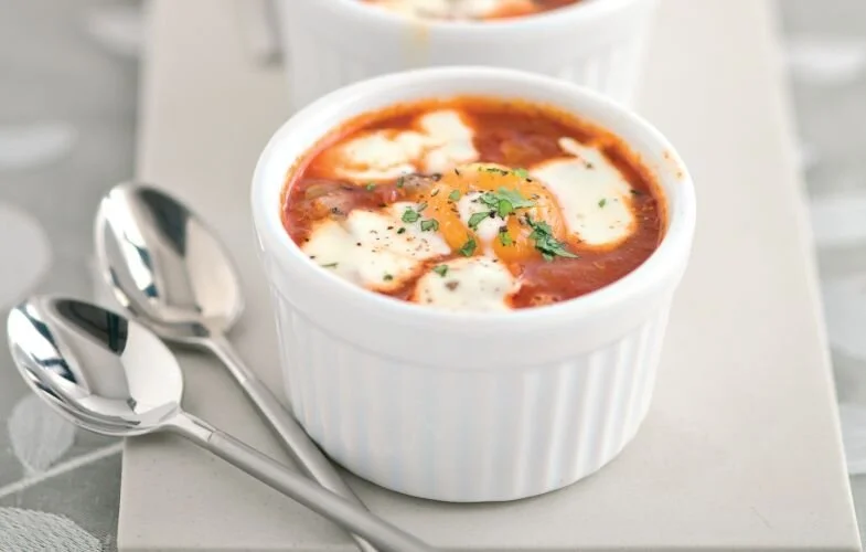 Baked Turkish Eggs with Yoghurt & Chilli