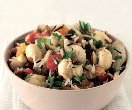Mushroom Lentil and Wild Rice Salad Recipe