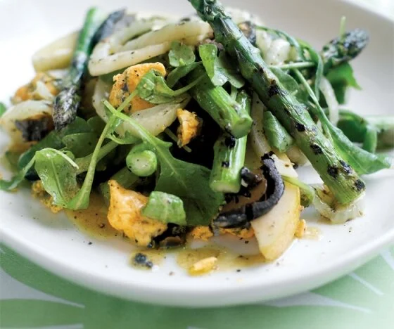 Asparagus, Pear and Fennel Salad with Blue Cheese and Pickled Walnuts Recipe