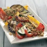 Grilled Vegetables with Crispy Nut Topping Recipe