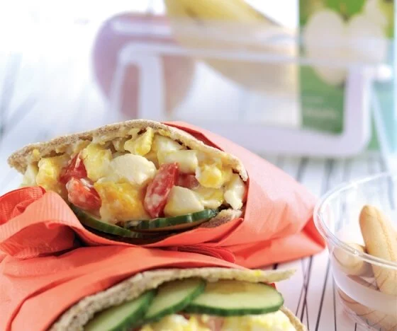 Egg and Tomato Pitta Pockets Recipe
