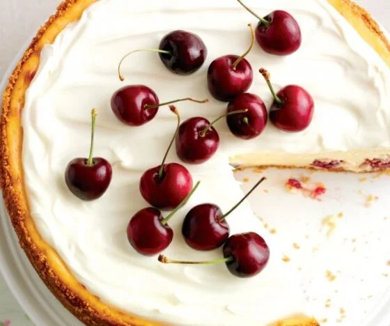 White Chocolate and Cherry Cheesecake Recipe