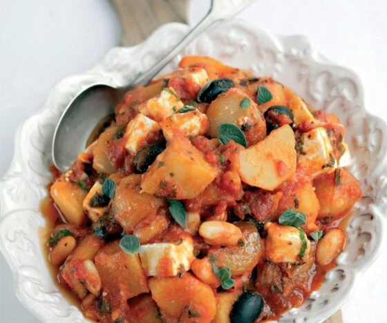 Cassoulet of Potatoes with Tomato, Feta and Parsley Recipe