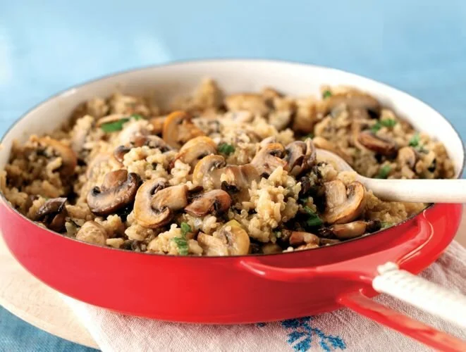 Creamy Quinoa Mushroom Risotto Recipe: Cook Vegetarian Magazine