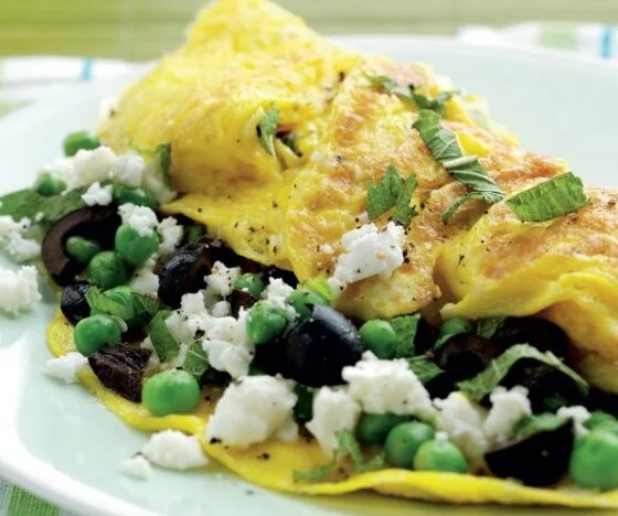 Feta and Pea Omelette Recipe