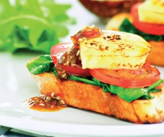 Halloumi Bruschetta Teriyaki-style Recipe