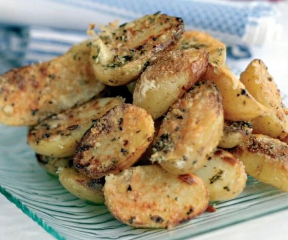 Crispy Cheese and Garlic New Potatoes Recipe