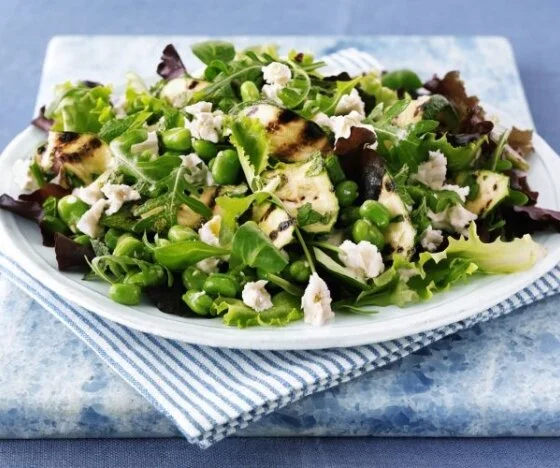 Griddled Courgette, Broad Bean and Feta Salad Recipe